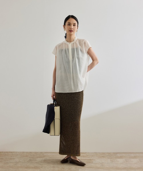 ROPE'（ロペ）の「ラメメッシュスカート/セットアップ対応（スカート・レディース・ゴールド/ブラック・38/36）」の6枚目の写真