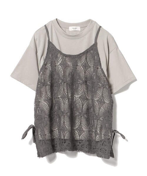 レースキャミソールビスチェ Tシャツ（セットアイテム）（T