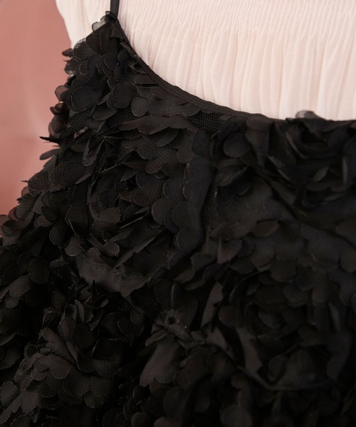 BONLECILL noir（ボンルシールノワール）の「【BONLECILL noir】フラワーチュールキャミソールビスチェ（キャミソール・レディース・ブラック/アイボリー・FREE）」の16枚目の写真