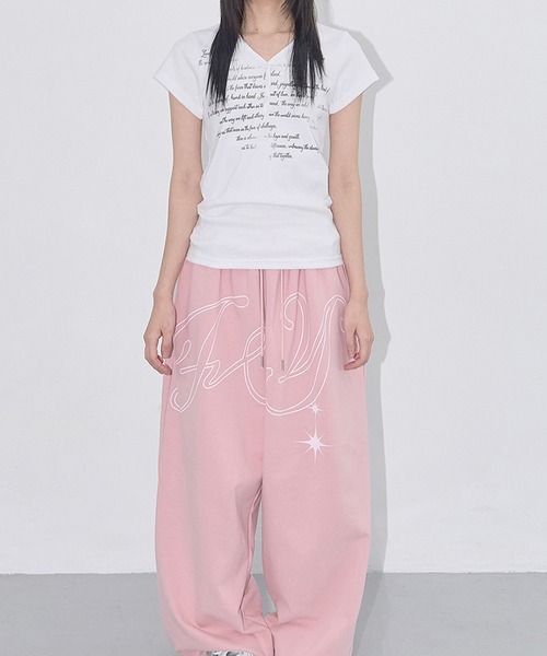 FANCY CLUB(ファンシークラブ)の「FANCY CLUB/ファンシークラブ ANGEL VINTAGE SWEATPANTS スウェットパンツ(スウェットパンツ・レディース・ブラック/スカイブルー/ベビーピンク/グレー・ONE SIZE)」の8枚目の写真