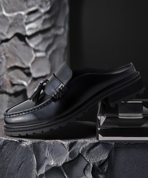 London Shoe Make（ロンドンシューメイク）の「牛革 ＋4.0㎝ タンクソール タッセルローファー ミュール / London Shoe Make Oxford and Derby 9014（ローファー・メンズ・ブラック・S/M/L）」の21枚目の写真