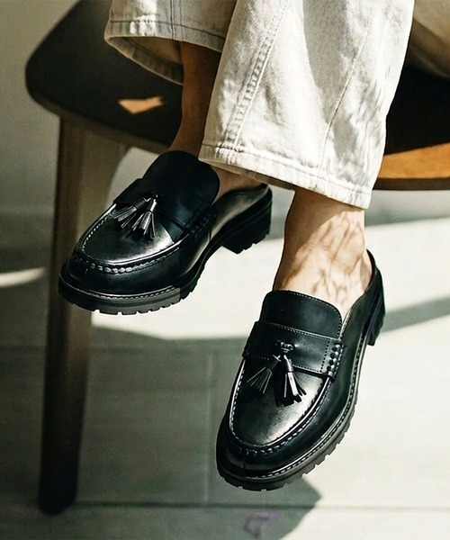 London Shoe Make(ロンドンシューメイク)の「牛革 +4.0㎝ タンクソール タッセルローファー ミュール / London Shoe Make Oxford and Derby 9014(ローファー・メンズ・ブラック・S/M/L)」の22枚目の写真