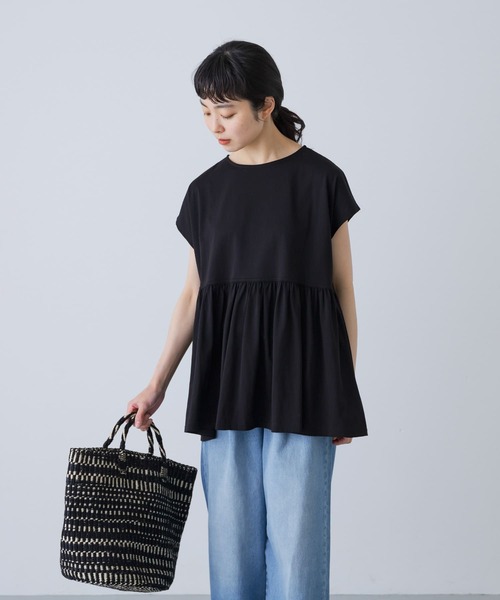 かぐれ（カグレ）の「ウエストギャザーフレンチプルオーバー（Tシャツ/カットソー・レディース・アイボリー/ブラック・FREE）」の22枚目の写真