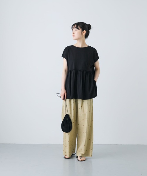 かぐれ スウェット カットソー プルオーバー　チャコール かぐれ（カグレ）の「ワイド6分袖プルオーバー（Tシャツ
