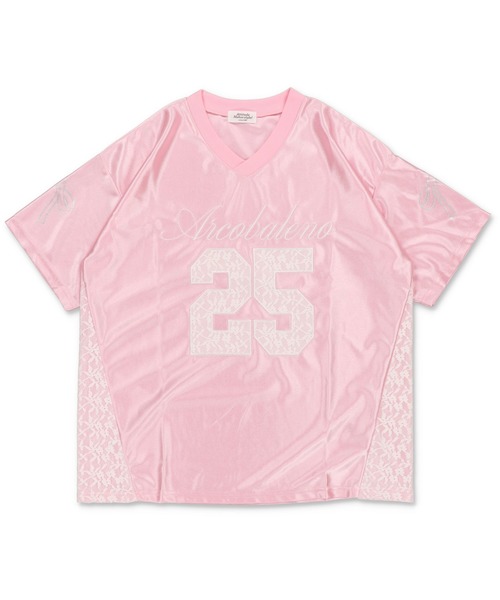 SPINNS（スピンズ）の「半袖ユニフォームTシャツ/レース切り替え/25ロゴ（Tシャツ/カットソー・レディース・ピンク/ブラック/グレー/ネイビー・ONESIZE）」の21枚目の写真