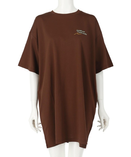 anap mimpi(アナップミンピ)の「SUN & SEA サーフプリントビッグTシャツワンピース(ワンピース・レディース・ブラウン/ブラック/キナリ/ブルー・FREE)」の20枚目の写真