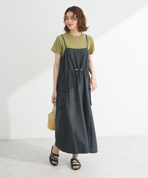 Green Parks(グリーンパークス)の「フライスコンパクトTシャツ(Tシャツ/カットソー・レディース・ブラウン/オフホワイト/その他7/カーキ/ブラック・FREE)」の6枚目の写真