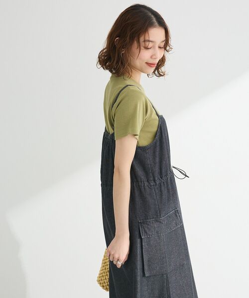 Green Parks(グリーンパークス)の「フライスコンパクトTシャツ(Tシャツ/カットソー・レディース・ブラウン/オフホワイト/その他7/カーキ/ブラック・FREE)」の10枚目の写真