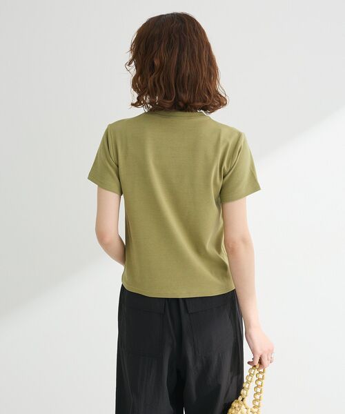 Green Parks(グリーンパークス)の「フライスコンパクトTシャツ(Tシャツ/カットソー・レディース・ブラウン/オフホワイト/その他7/カーキ/ブラック・FREE)」の13枚目の写真