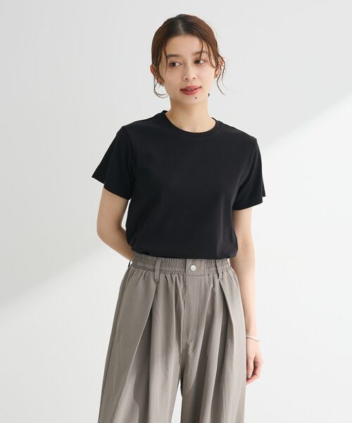 Green Parks(グリーンパークス)の「フライスコンパクトTシャツ(Tシャツ/カットソー・レディース・ブラウン/オフホワイト/その他7/カーキ/ブラック・FREE)」の18枚目の写真