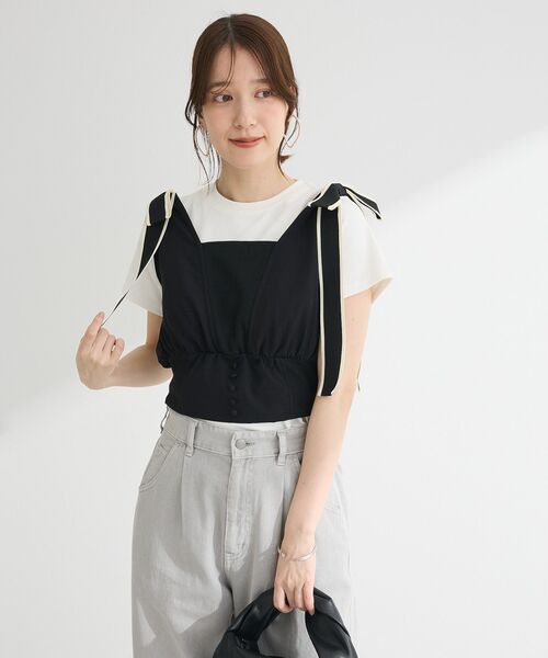 Green Parks(グリーンパークス)の「フライスコンパクトTシャツ(Tシャツ/カットソー・レディース・ブラウン/オフホワイト/その他7/カーキ/ブラック・FREE)」の22枚目の写真