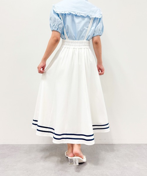 Areeam（アリーム）の「サスペンダー付きマリンスカート（スカート・レディース・オフホワイト/ネイビー・FREE）」の15枚目の写真