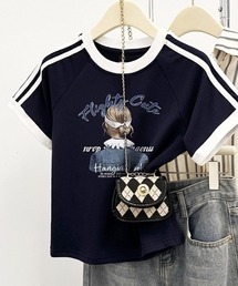 SPIGA | 肩ラインgirl柄T(Tシャツ/カットソー)