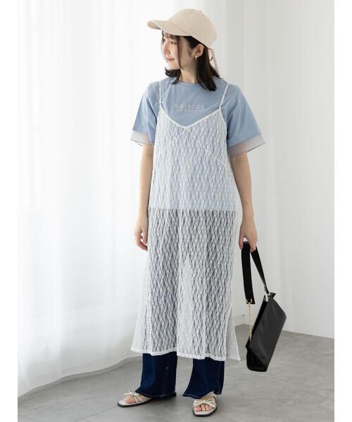 Te chichi TERRASSE(テチチテラス)の「チュールレースキャミワンピース(ワンピース・レディース・オフホワイト/ブラウン/ブラック・F)」の4枚目の写真