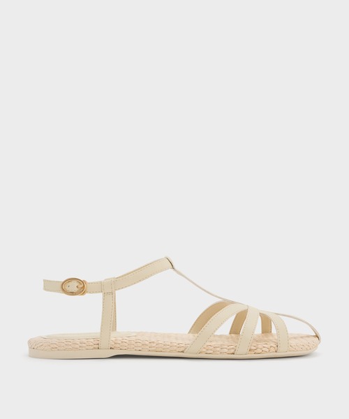 CHARLES & KEITH(チャールズ & キース)の「ストラッピー ラフィアTバーアンクルストラップサンダル(サンダル・レディース・クリーム/オリーブ・22.5cm/23cm/23.5cm/24.5cm/25cm/25.5cm/26.5cm)」の13枚目の写真