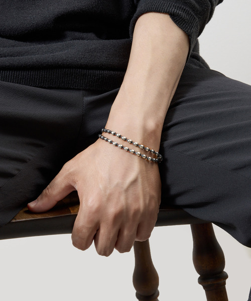 HARIM（ハリム）の「HARIM ハリム / OVAL BOWL CHAIN W-BRACELET シルバー925オーバルダブルボールチェーンブレスレット / HRC021W BC（ブレスレット・メンズ・シルバー・FREE）」の2枚目の写真