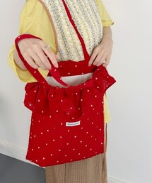 NANAHACHI（ナナハチ）の「小花柄 フリル トートバッグ エコバッグ（ショルダーバッグ）」