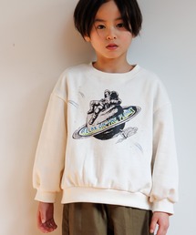 MAKE YOUR DAY | 宇宙でひと休みプリント裏毛トレーナー■80～140cm(スウェット)