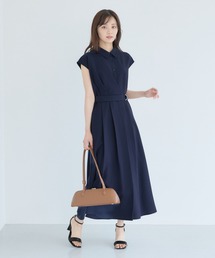 Andemiu | アシメカシュクール風フレンチスリーブワンピース574483(シャツワンピース)