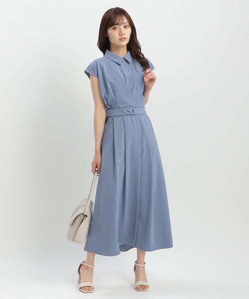 セール】アシメカシュクール風フレンチスリーブワンピース574483