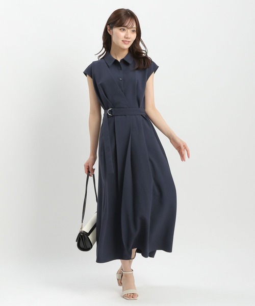セール】アシメカシュクール風フレンチスリーブワンピース574483
