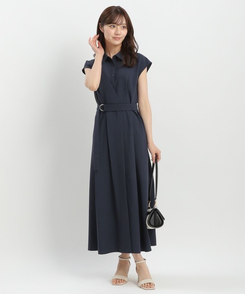 Andemiu(アンデミュウ)の「アシメカシュクール風フレンチスリーブワンピース574483(シャツワンピース・レディース・ベージュ/ネイビー/ブルー・FREE)」の16枚目の写真