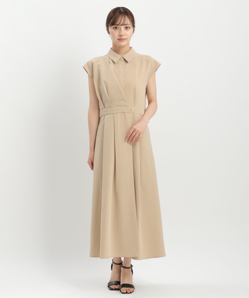 Andemiu(アンデミュウ)の「アシメカシュクール風フレンチスリーブワンピース574483(シャツワンピース・レディース・ベージュ/ネイビー/ブルー・FREE)」の19枚目の写真