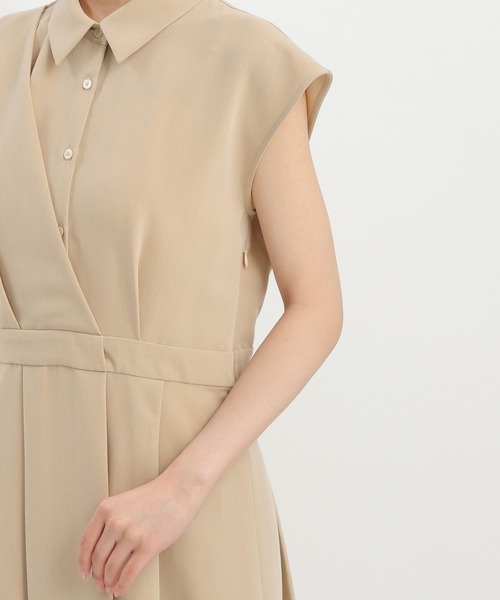 Andemiu(アンデミュウ)の「アシメカシュクール風フレンチスリーブワンピース574483(シャツワンピース・レディース・ベージュ/ネイビー/ブルー・FREE)」の11枚目の写真