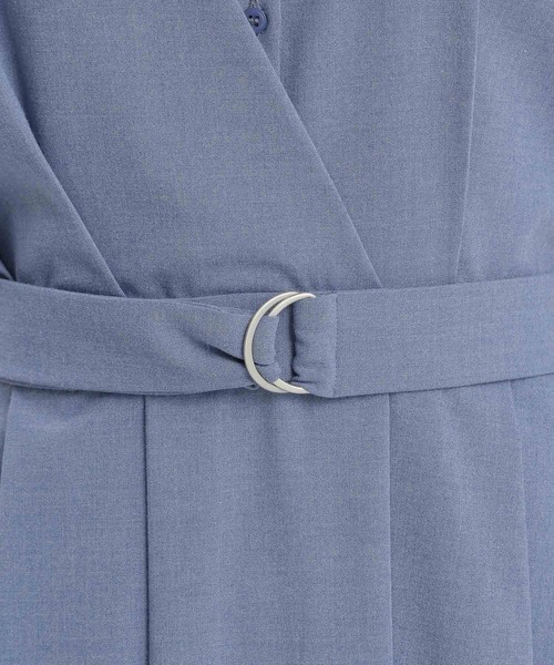 Andemiu(アンデミュウ)の「アシメカシュクール風フレンチスリーブワンピース574483(シャツワンピース・レディース・ベージュ/ネイビー/ブルー・FREE)」の6枚目の写真