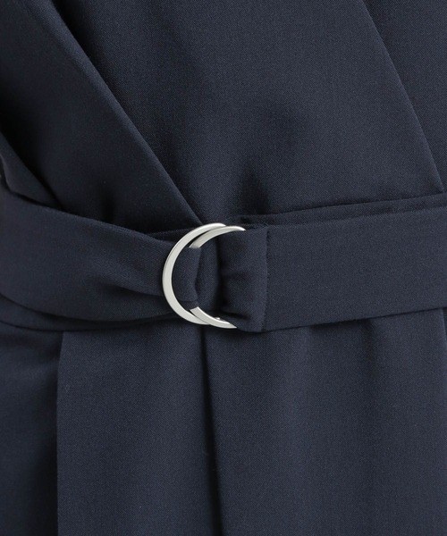 Andemiu(アンデミュウ)の「アシメカシュクール風フレンチスリーブワンピース574483(シャツワンピース・レディース・ベージュ/ネイビー/ブルー・FREE)」の7枚目の写真