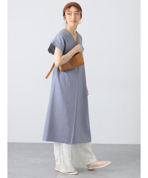 le.coeur blanc リネンサック ワンピース チュニック 半袖 麻 le.coeur blanc リネンサック ワンピース チュニック 半袖 麻