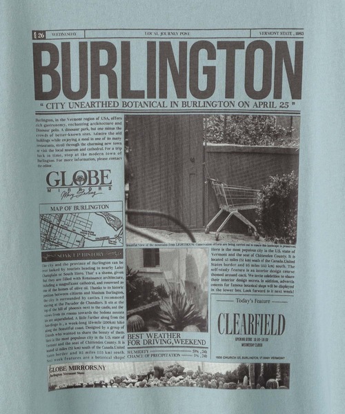 LOWRYS FARM（ローリーズファーム）の「ＮＥＷＳ　ＰＡＰＥＲ　ＴＥＥ　 576808（Tシャツ/カットソー・レディース・チャコールグレー/ホワイト/ブルー・FREE）」の22枚目の写真