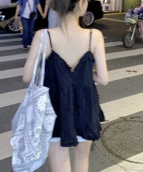 MASHIRO(マシロ)の「【MASHIRO】フリルキャミチュニック(MA/EKW116)(チュニック・レディース・ブラック/ホワイト・FREE)」の15枚目の写真