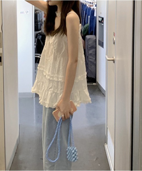 MASHIRO(マシロ)の「【MASHIRO】フリルキャミチュニック(MA/EKW116)(チュニック・レディース・ブラック/ホワイト・FREE)」の11枚目の写真