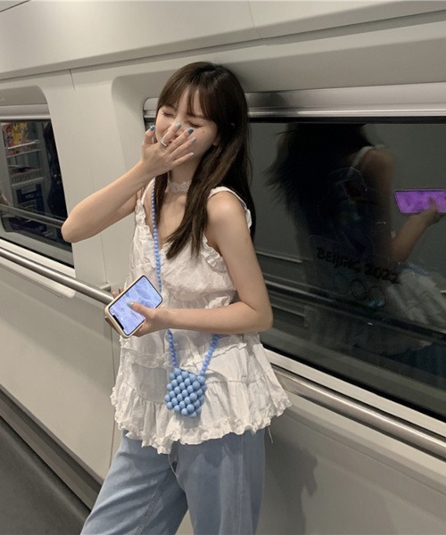 MASHIRO(マシロ)の「【MASHIRO】フリルキャミチュニック(MA/EKW116)(チュニック・レディース・ブラック/ホワイト・FREE)」の10枚目の写真