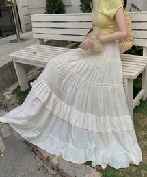 フリルハイウエストロングスカート
