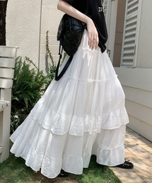 フリルハイウエストロングスカート