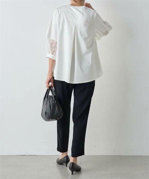 SallyLunn(サリーラン)の「ポイントシアー7部袖トップス(Tシャツ/カットソー・レディース・ブラック/ホワイト・MEDIUM/LARGE)」の3枚目の写真