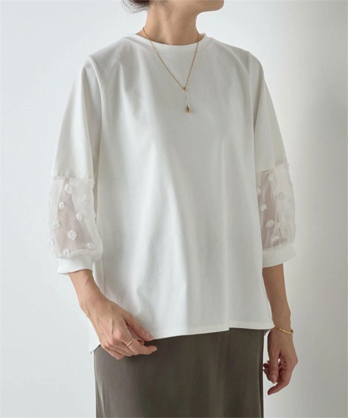 SallyLunn(サリーラン)の「ポイントシアー7部袖トップス(Tシャツ/カットソー・レディース・ブラック/ホワイト・MEDIUM/LARGE)」の8枚目の写真