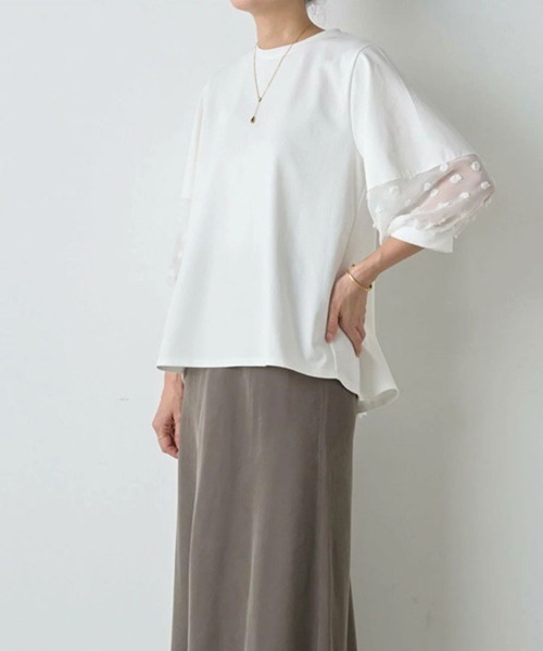 SallyLunn(サリーラン)の「ポイントシアー7部袖トップス(Tシャツ/カットソー・レディース・ブラック/ホワイト・MEDIUM/LARGE)」の9枚目の写真