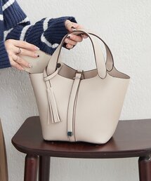 【8色展開】きれいめデザイン、タッセル付ハンドバッグ