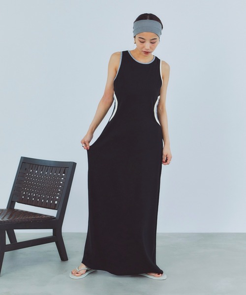 LIENCOEUR（リアンクール）の「バイカラーデザインワンピース（ワンピース・レディース・ブラウン/ブラック/グレー・FREE）」の5枚目の写真