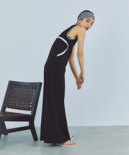 LIENCOEUR（リアンクール）の「バイカラーデザインワンピース（ワンピース・レディース・ブラウン/ブラック/グレー・FREE）」の4枚目の写真