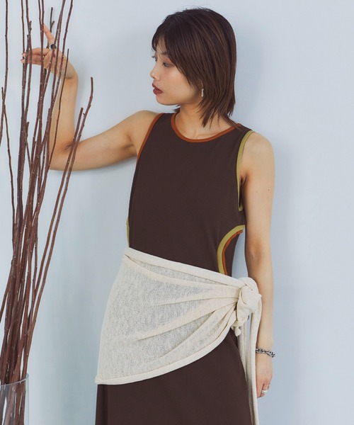 LIENCOEUR（リアンクール）の「バイカラーデザインワンピース（ワンピース・レディース・ブラウン/ブラック/グレー・FREE）」の21枚目の写真