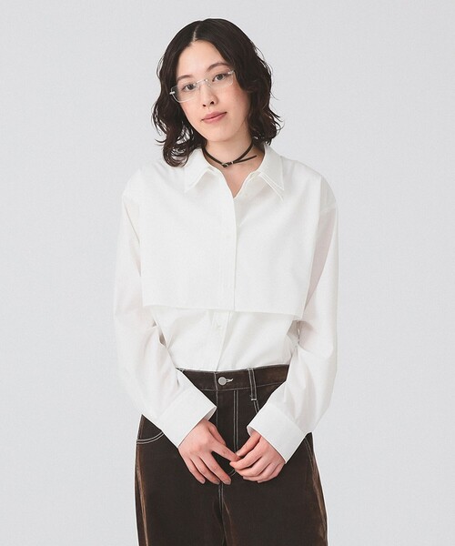 Ray BEAMS(レイビームス)の「Wカラー レイヤード シャツ(シャツ/ブラウス・レディース・サックスブルー/ホワイト・ONE SIZE)」の6枚目の写真