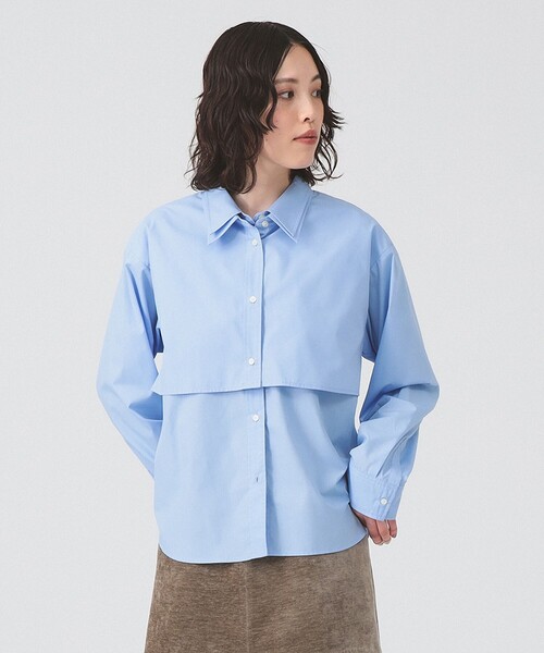 Ray BEAMS(レイビームス)の「Wカラー レイヤード シャツ(シャツ/ブラウス・レディース・サックスブルー/ホワイト・ONE SIZE)」の11枚目の写真