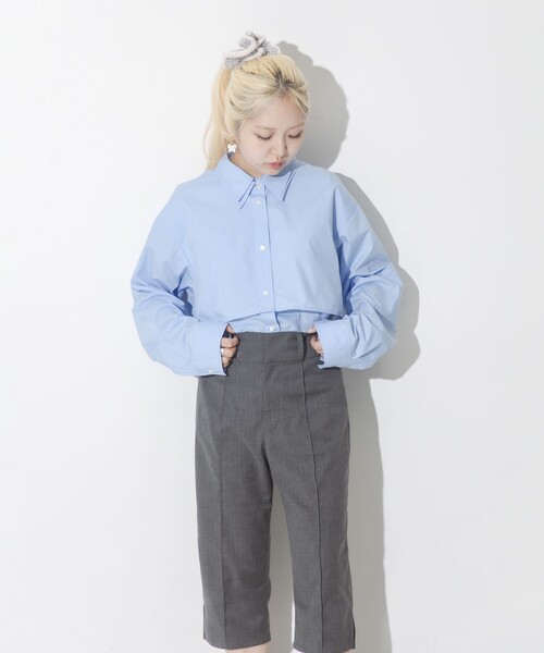 Ray BEAMS(レイビームス)の「Wカラー レイヤード シャツ(シャツ/ブラウス・レディース・サックスブルー/ホワイト・ONE SIZE)」の13枚目の写真