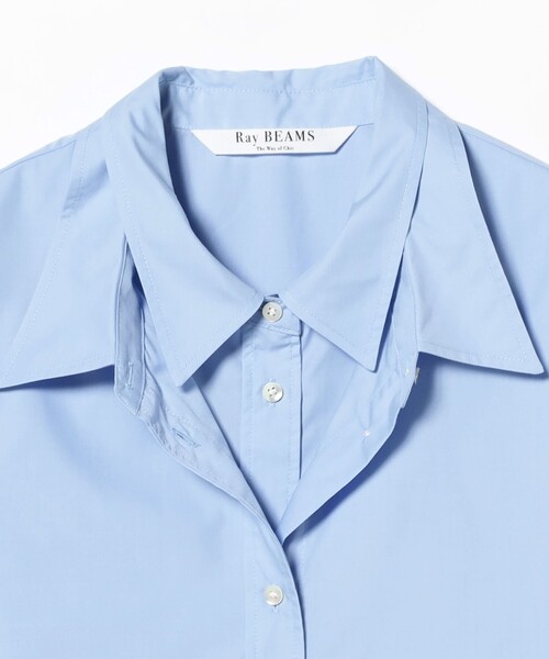 Ray BEAMS(レイビームス)の「Wカラー レイヤード シャツ(シャツ/ブラウス・レディース・サックスブルー/ホワイト・ONE SIZE)」の19枚目の写真