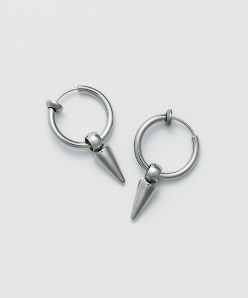 WYZ surgical stainless(ダブリューワイジィーサージカルステンレス)の「【 金属アレルギー対応 】トーンモチーフ イヤリング サージカルステンレス(両耳用)(イヤリング・メンズ・シルバー・FREE)」の3枚目の写真