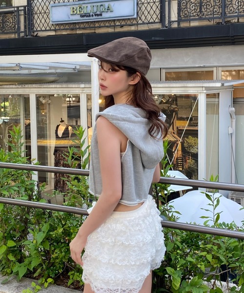 RAY CASSIN(レイカズン)の「フード付きノースリZIPパーカー(Tシャツ/カットソー・レディース・ブラック/グレー/ホワイト系その他・FREE)」の12枚目の写真